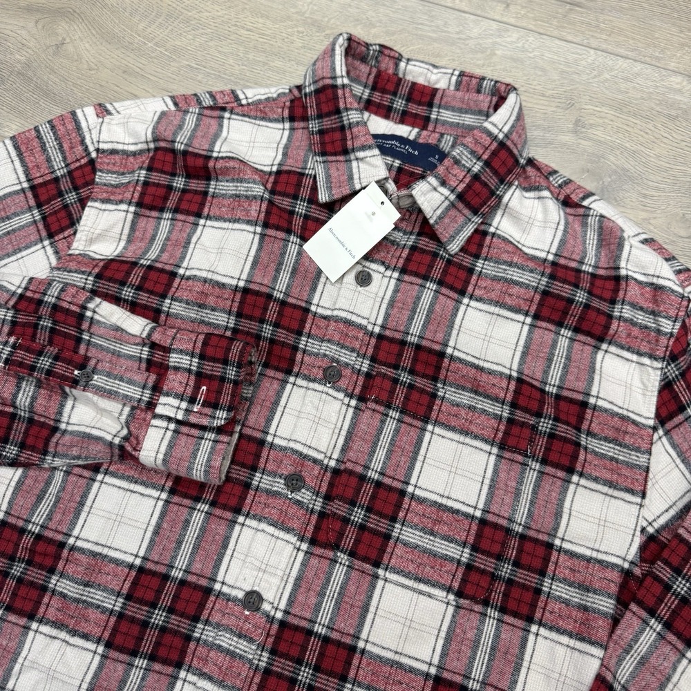 NWT Abercrombie & Fitch Soft A&F Flannel Multicolor Plaid Sz‎ S